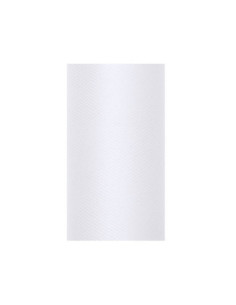 Tiul gładki, biały, 0,3 x 9m (1 szt. / 9 mb.)