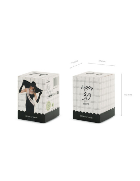 Szarfa Happy 30, krem, 76 cm