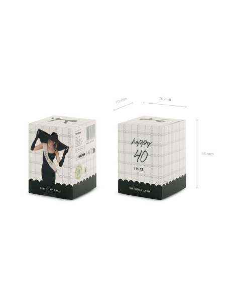 Szarfa Happy 40, krem, 76 cm