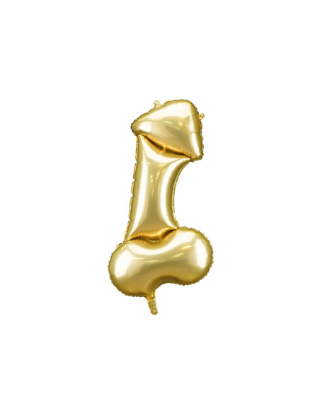 Balon foliowy Penis, 55,5x112 cm, złoty