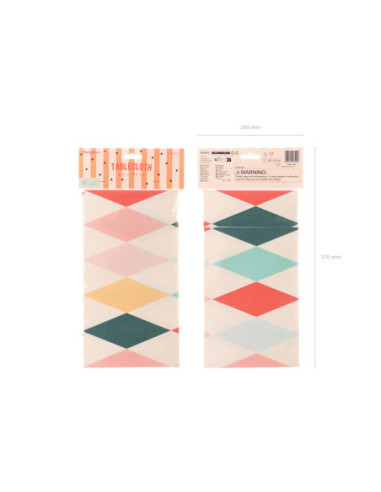 Obrus papierowy Romby, mix, 180 x 120 cm
