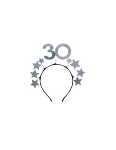 Opaska z gwiazdkami 30, srebrna