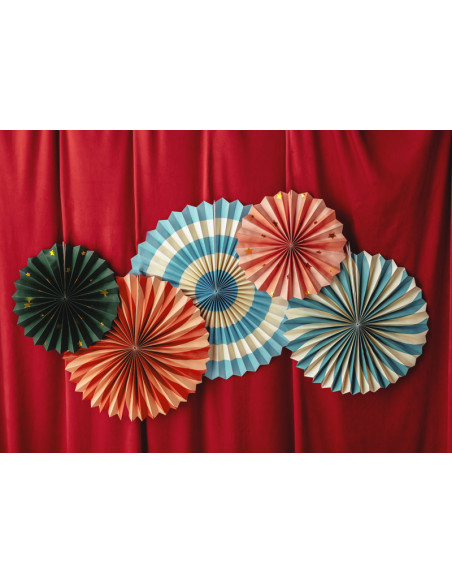 Rozety dekoracyjne Cyrk, zestaw, 26-43 cm (1 op. / 5 szt.)