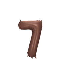 Balon foliowy Cyfra '7', 86cm, mocca
