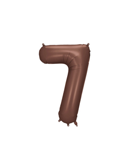 Balon foliowy Cyfra '7', 86cm, mocca