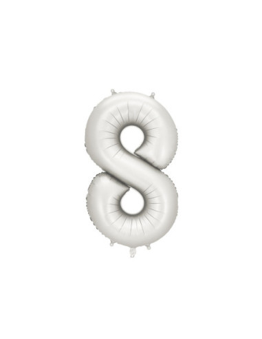 Balon foliowy Cyfra ''8'', 86cm, srebrny