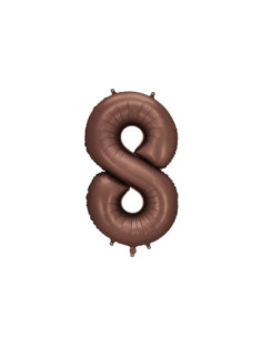 Balon foliowy Cyfra '8', 86cm, mocca