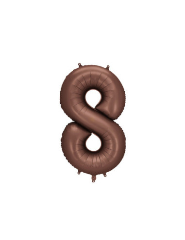 Balon foliowy Cyfra '8', 86cm, mocca