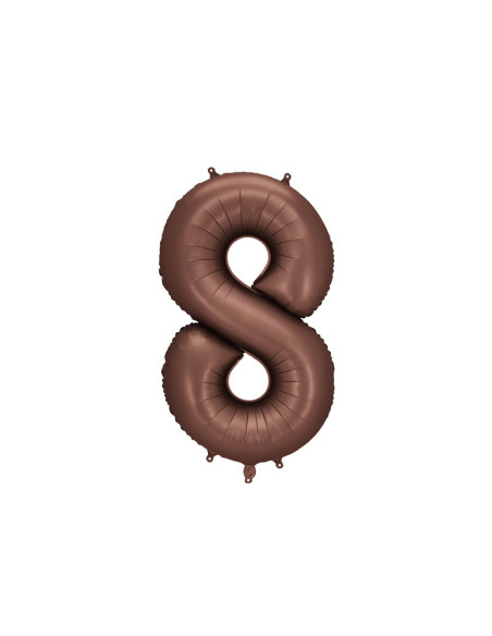 Balon foliowy Cyfra '8', 86cm, mocca