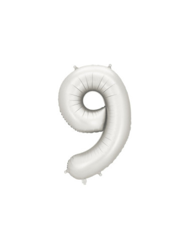 Balon foliowy Cyfra ''9'', 86cm, srebrny