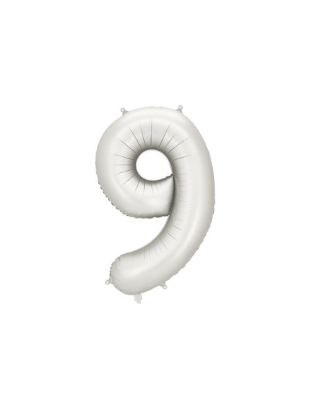 Balon foliowy Cyfra ''9'', 86cm, srebrny