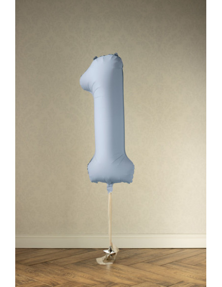 Balon foliowy Cyfra '1', 86cm, mglisty niebieski