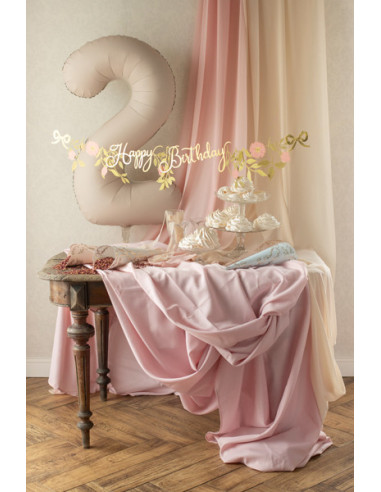 Balon foliowy Cyfra '2', 86cm, jasny beż