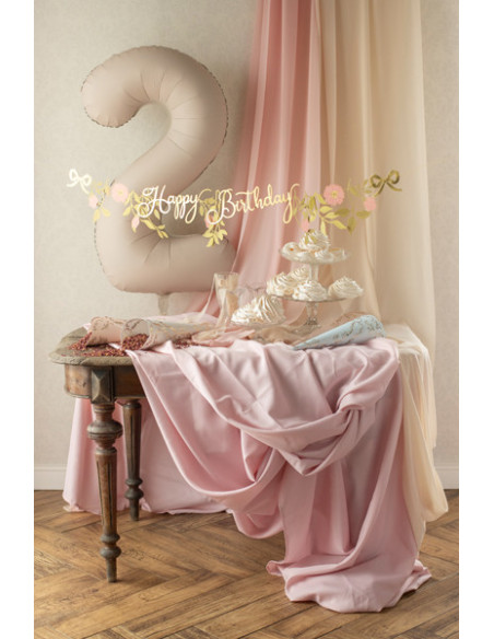 Balon foliowy Cyfra '2', 86cm, jasny beż