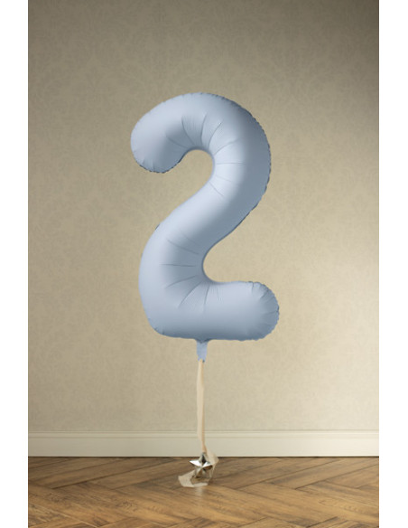 Balon foliowy Cyfra '2', 86cm, mglisty niebieski