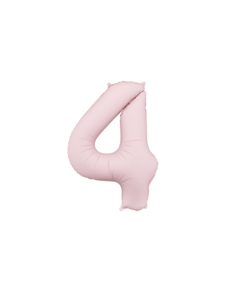 Balon foliowy Cyfra '4', 86cm, jasny różowy