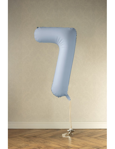 Balon foliowy Cyfra '7', 86cm, mglisty niebieski