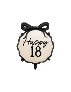 Balon foliowy pastylka Happy ''18'', 47.5x45 cm, mix