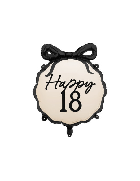 Balon foliowy pastylka Happy ''18'', 47.5x45 cm, mix