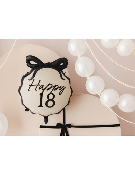 Balon foliowy pastylka Happy ''18'', 47.5x45 cm, mix