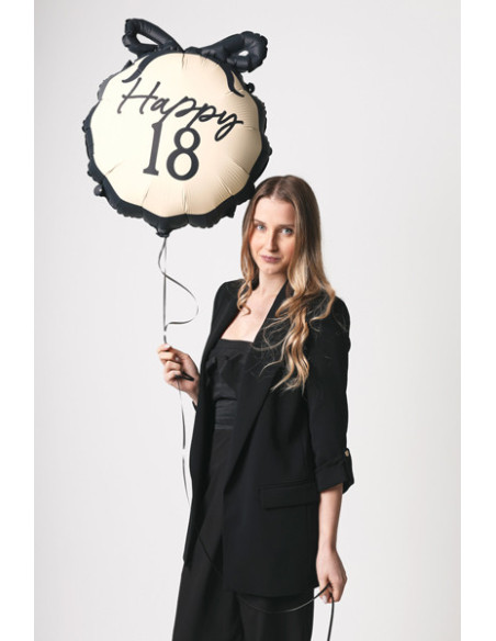 Balon foliowy pastylka Happy ''18'', 47.5x45 cm, mix