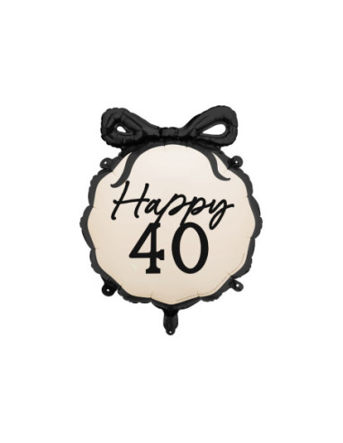 Balon foliowy pastylka Happy ''40'', 47.5x45 cm, mix