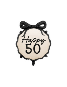 Balon foliowy pastylka Happy ''50'', 47.5x45 cm, mix