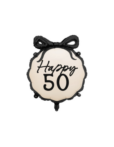 Balon foliowy pastylka Happy ''50'', 47.5x45 cm, mix