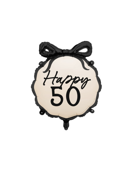 Balon foliowy pastylka Happy ''50'', 47.5x45 cm, mix