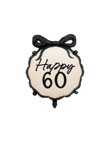 Balon foliowy pastylka Happy ''60'', 47.5x45 cm, mix