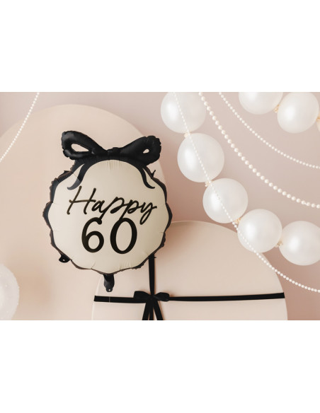 Balon foliowy pastylka Happy ''60'', 47.5x45 cm, mix