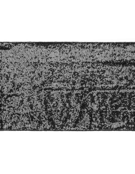 Bieżnik cekinowy, czarny, 0,3 x 5 m