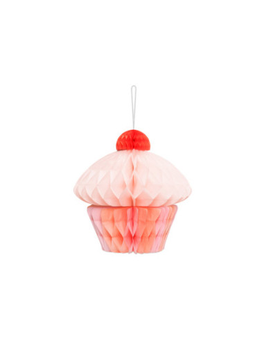 Dekoracja bibułowa honeycomb Muffinka, 20 cm, mix