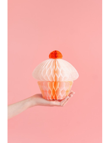 Dekoracja bibułowa honeycomb Muffinka, 20 cm, mix