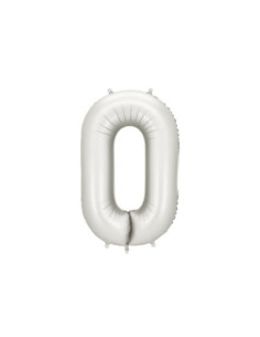 Balon foliowy Cyfra ''0'', 86cm, srebrny