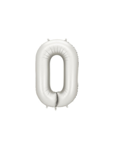Balon foliowy Cyfra ''0'', 86cm, srebrny