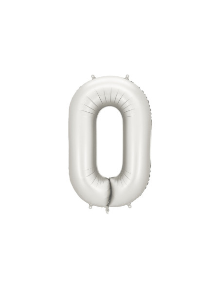 Balon foliowy Cyfra ''0'', 86cm, srebrny