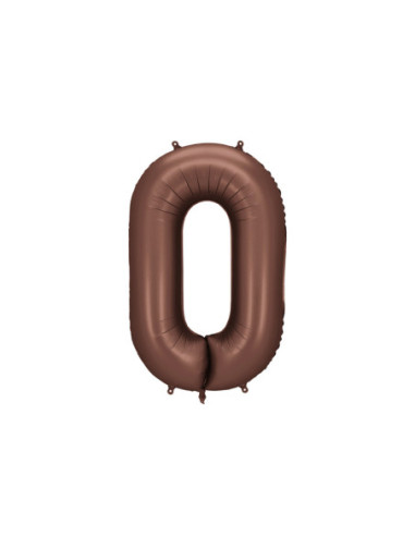 Balon foliowy Cyfra '0', 86cm, mocca