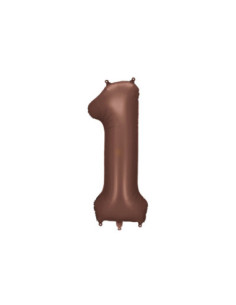 Balon foliowy Cyfra '1', 86cm, mocca