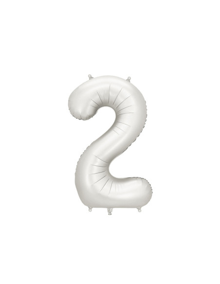 Balon foliowy Cyfra ''2'', 86cm, srebrny