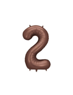 Balon foliowy Cyfra '2', 86cm, mocca