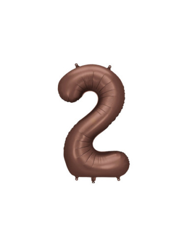 Balon foliowy Cyfra '2', 86cm, mocca