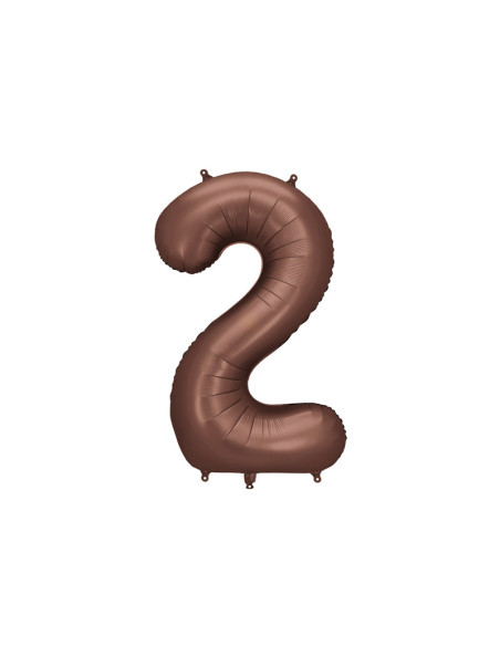 Balon foliowy Cyfra '2', 86cm, mocca
