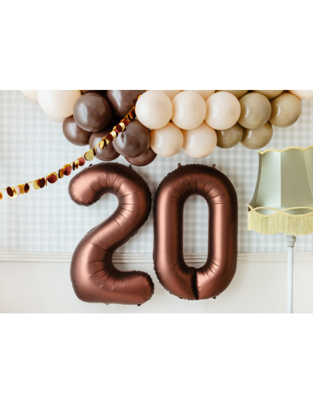 Balon foliowy Cyfra '2', 86cm, mocca