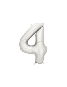 Balon foliowy Cyfra ''4'', 86cm, srebrny