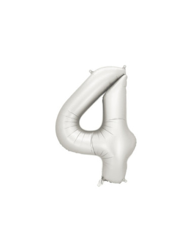 Balon foliowy Cyfra ''4'', 86cm, srebrny