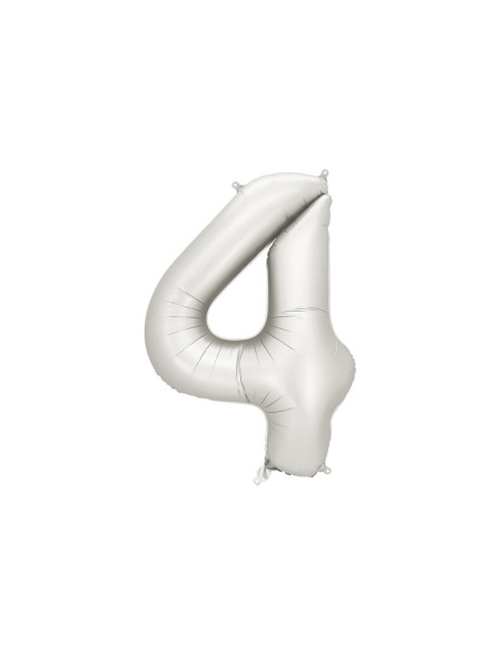 Balon foliowy Cyfra ''4'', 86cm, srebrny