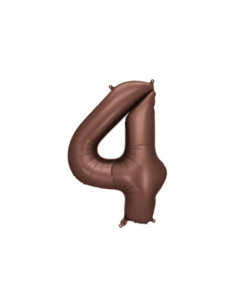 Balon foliowy Cyfra '4', 86cm, mocca