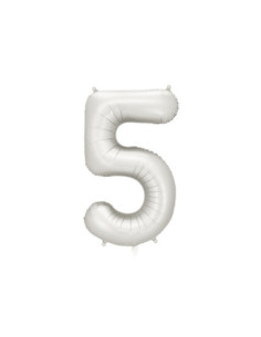 Balon foliowy Cyfra ''5'', 86cm, srebrny