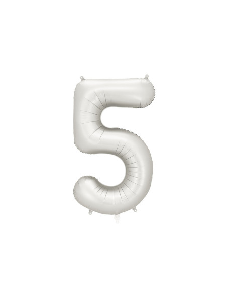 Balon foliowy Cyfra ''5'', 86cm, srebrny
